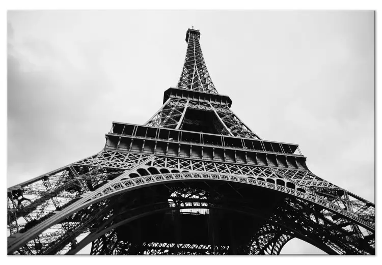 Ícone de Paris (1 peça) - Arquitetura em Preto e Branco da Torre Eiffel