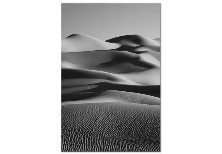 Camadas do deserto - preto e branco, paisagem minimalista com areia