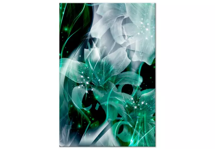 Mundo Verde dos Lírios (1 peça) - Motivo Floral em Abstração
