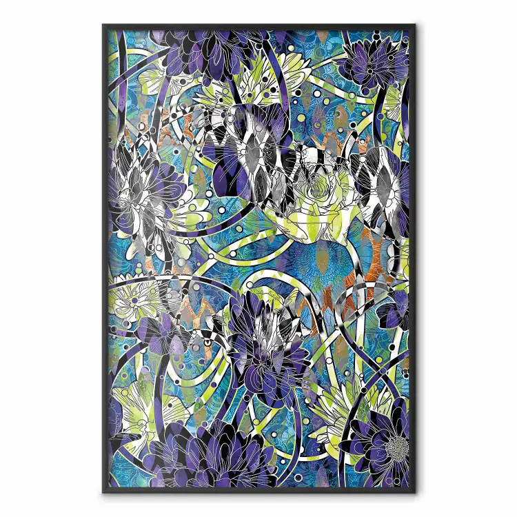 Vibrações da Natureza - composição abstrata colorida com um padrão floral
