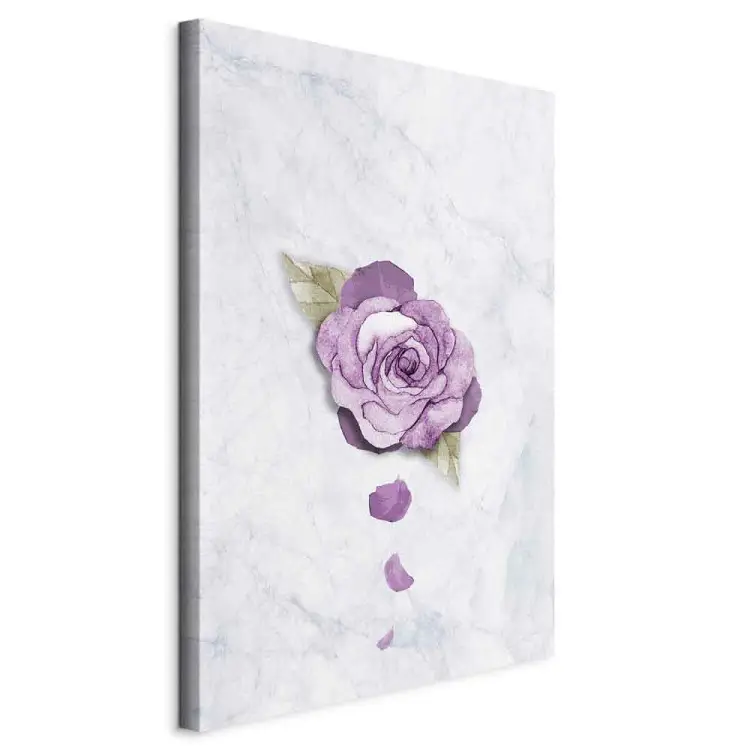 Rosa aquarela - uma planta roxa sobre um fundo de mármore claro