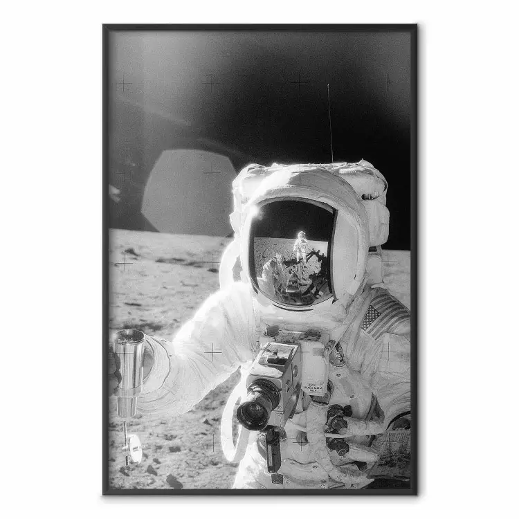 Profissão de Cosmonauta - quadro em preto e branco do primeiro homem na lua