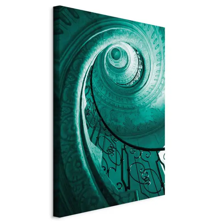 Escadaria em espiral - imagem da escadaria em cor turquesa