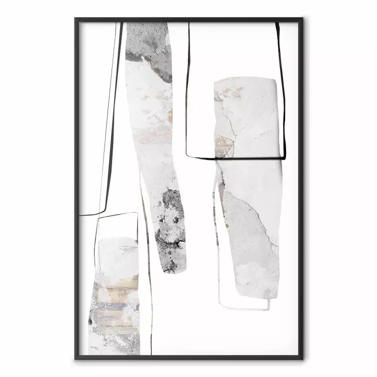 Reforma Cinza - arte linear e figuras abstratas com textura de pedra
