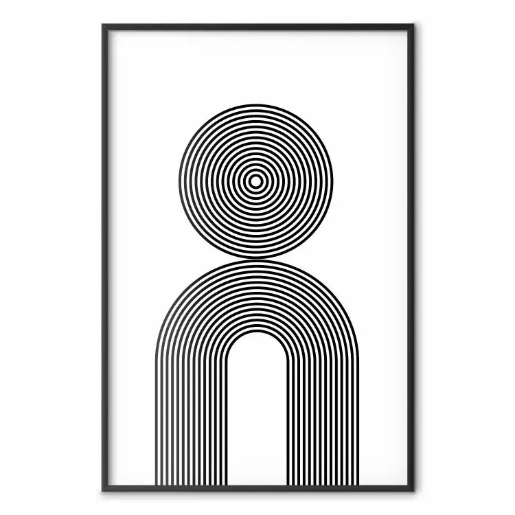 Rapsódia - linhas abstratas com uma ilusão formando figuras em fundo branco