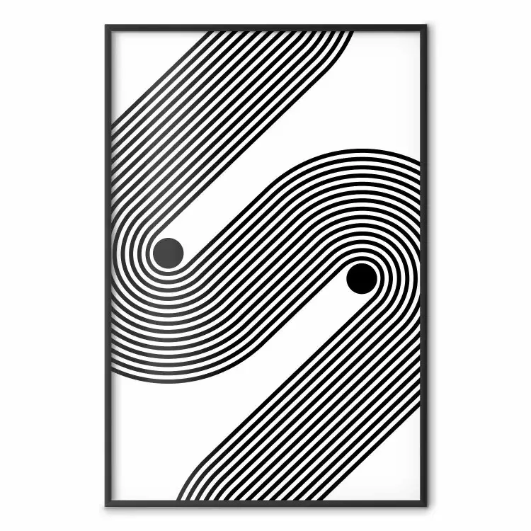 Sinfonia Monocromática - linhas pretas abstratas formando ondas