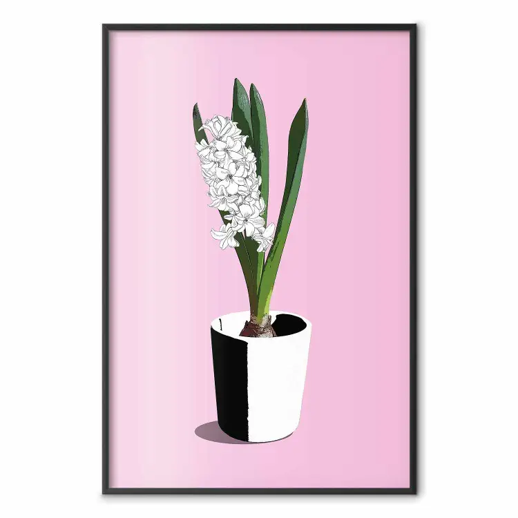 Delicadeza Floral - planta em um vaso em um fundo pastel rosa