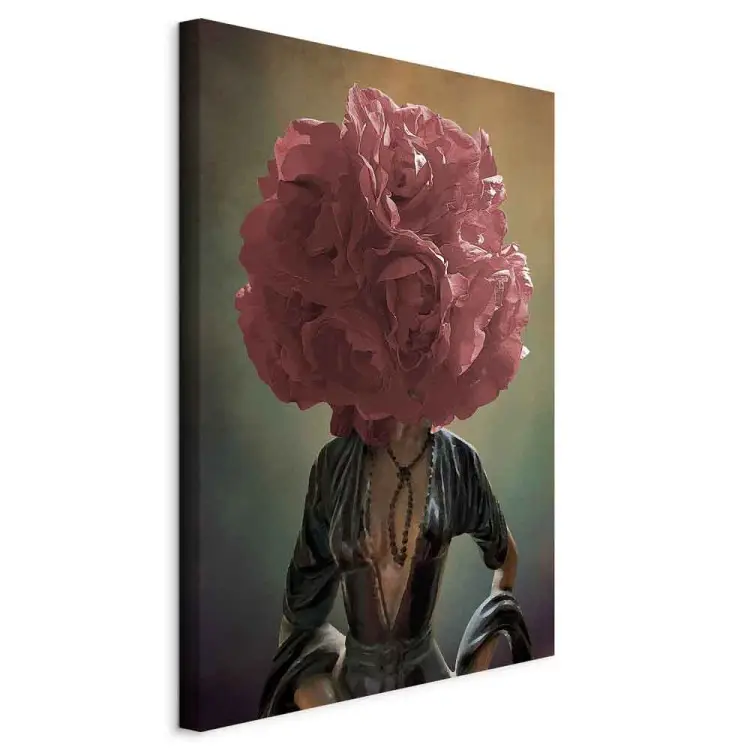 Pensamentos Florais vertical - abstração com motivo botânico