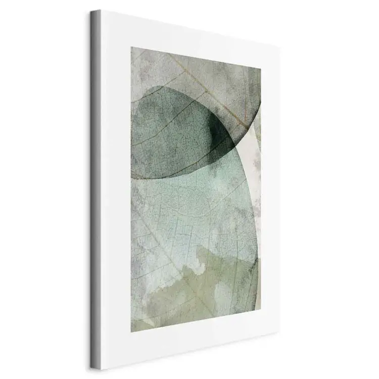 Duas folhas grandes - motivos florais abstractos sobre fundo bege