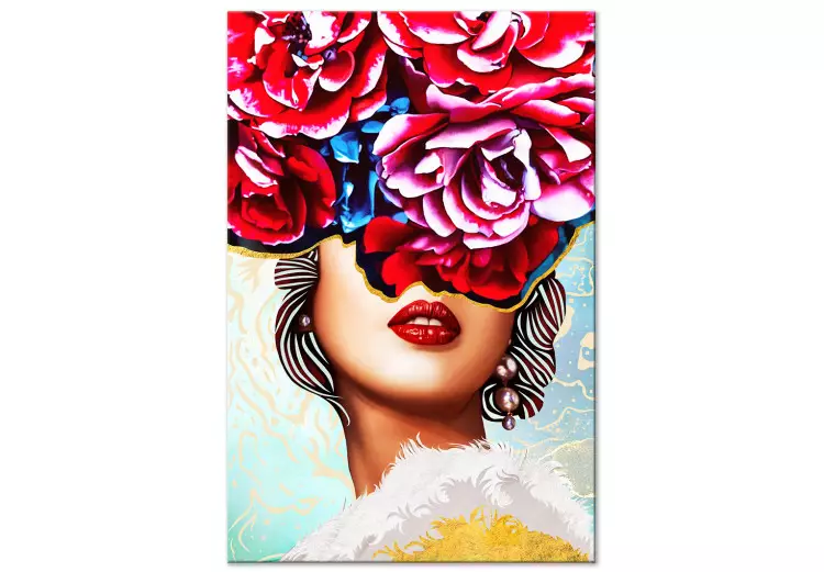 Lábios Doces (1-parte) vertical - abstração de mulher e flores