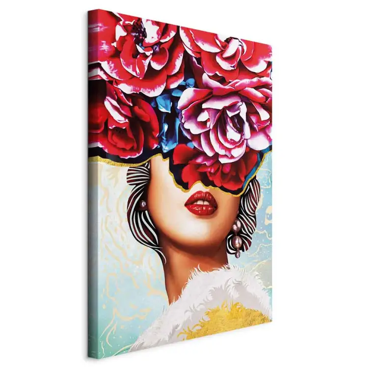 Lábios Doces vertical - abstração de mulher e flores