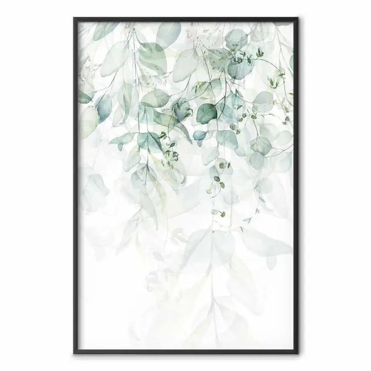 Toque Suave da Natureza - composição de folhas da selva em fundo branco