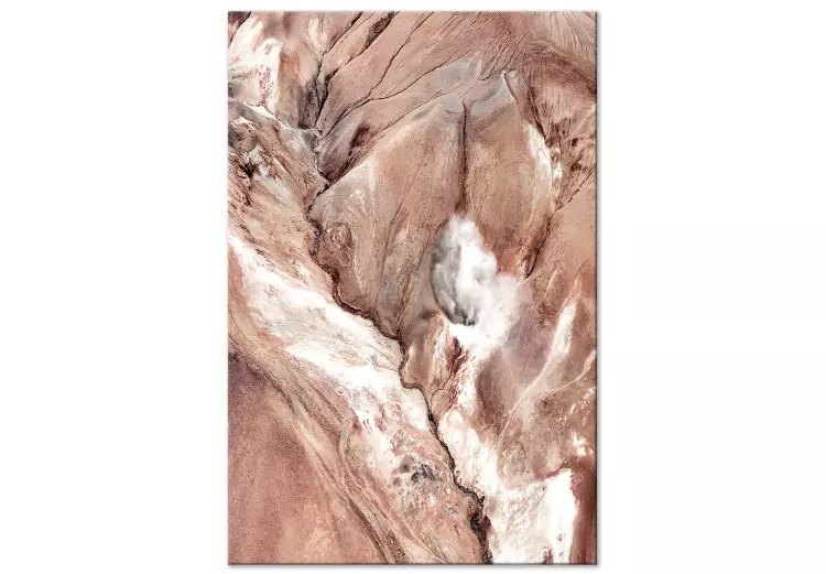 Meandros (1-parte) vertical - paisagem abstrata de um rio entre rochas