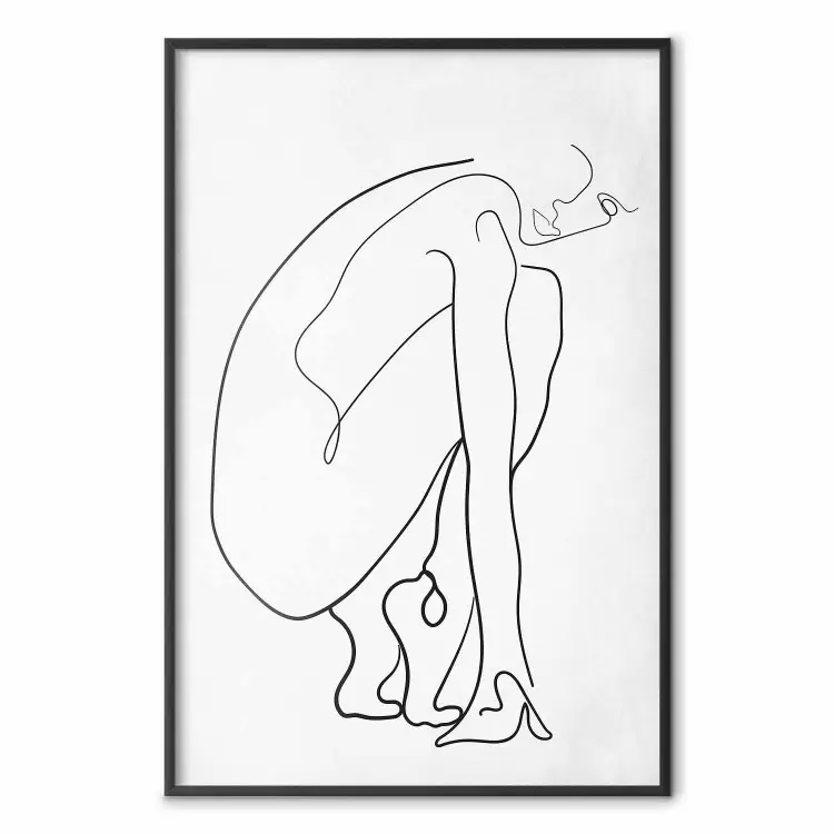 Linha Perfeita - arte de linha de uma silhueta feminina em fundo contrastante