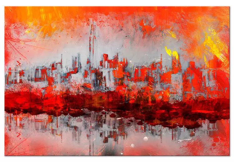 Pôr do Sol em Nova York (1 peça) Largo - abstração da paisagem urbana