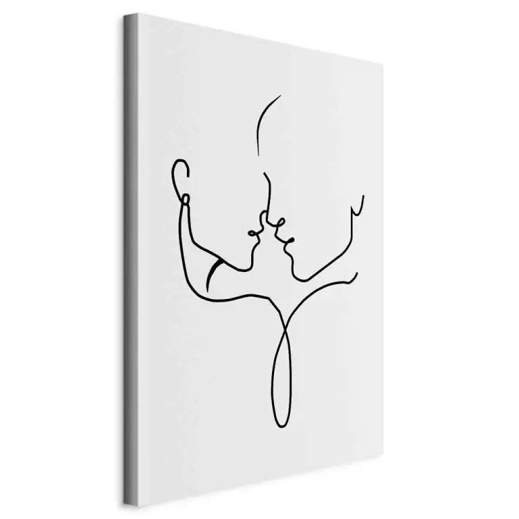 Olhar Compartilhado Vertical - arte linear de personagens apaixonados