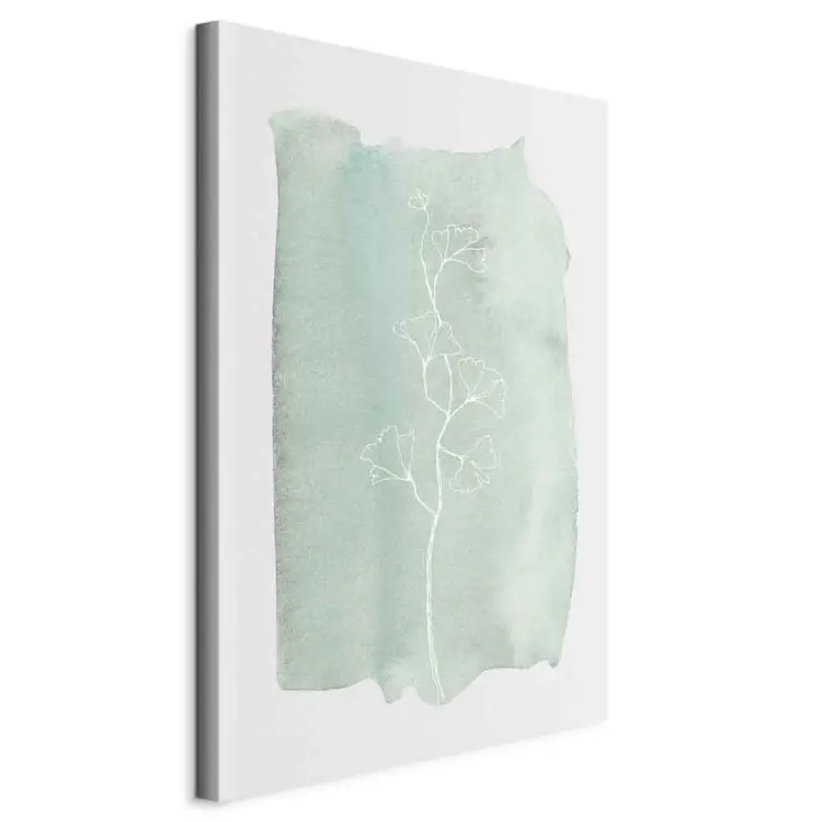 Larício Menta Vertical - arte linear em um fundo pastel