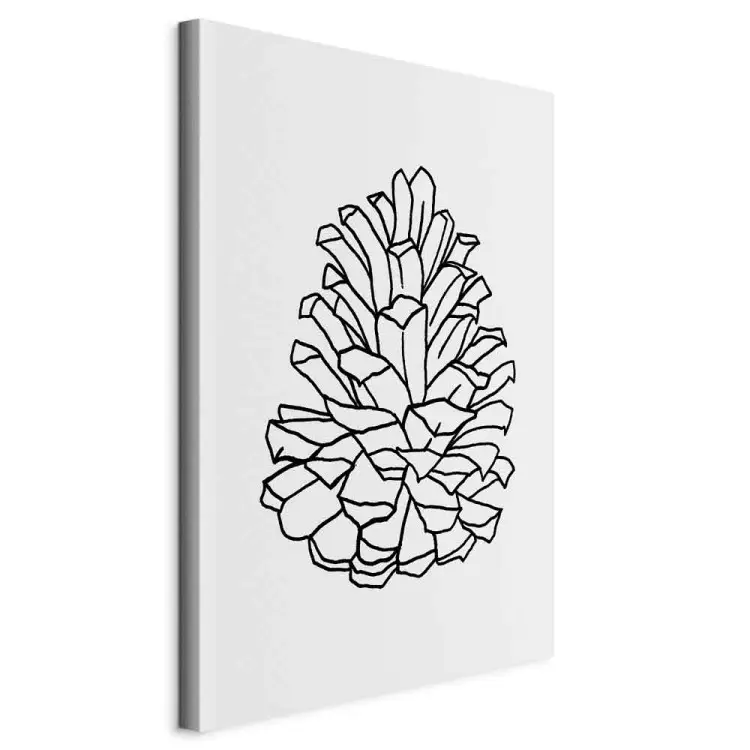 Pinha Aberta Vertical - arte linear de pinhas em estilo boho