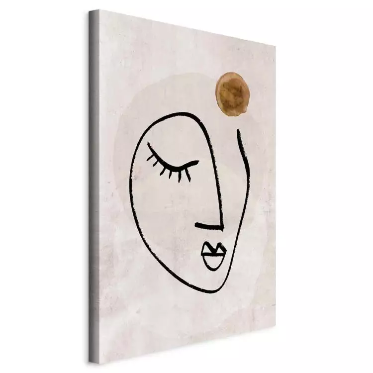 Pensamento Romântico (1 peça) Vertical - arte linear de rosto em um motivo boho