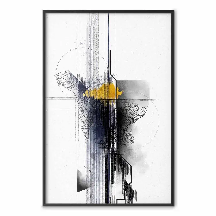 Viagem Sentimental - mapa e padrões coloridos em um motivo abstrato