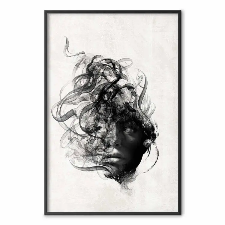Pensamentos Dispersos - rosto feminino representado em um motivo abstrato