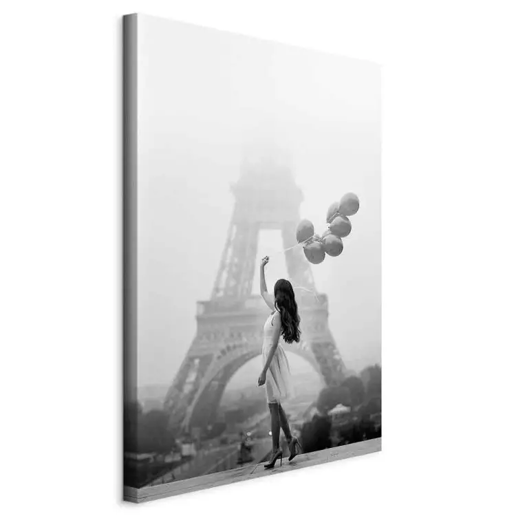 Passeio no Vento (1 peça) Vertical - mulher em Paris e balões