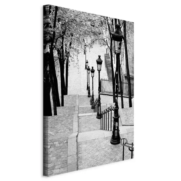 Montmartre (1 peça) Vertical - calçadas em preto e branco em Paris