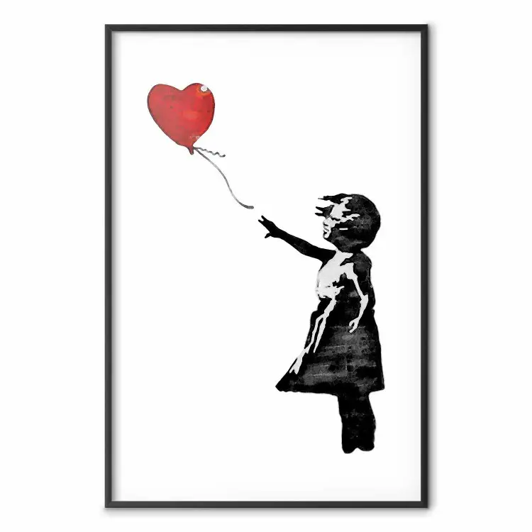 Banksy: Garota com Balão - balão em forma de coração voando para longe