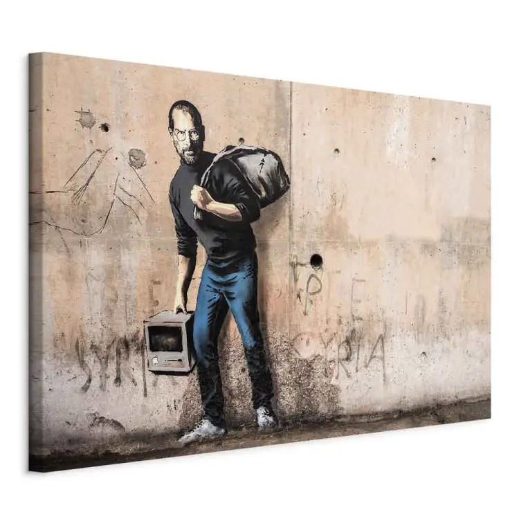 Steve Largo - arte de rua de concreto com figura de Steve Jobs