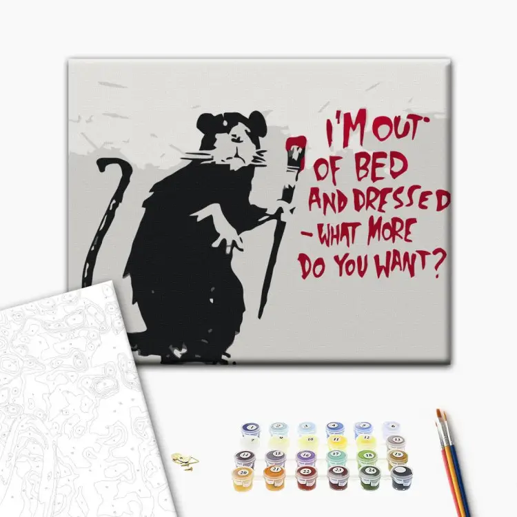 Levantei-me da cama e vesti-me (Banksy Street Art Graffiti)