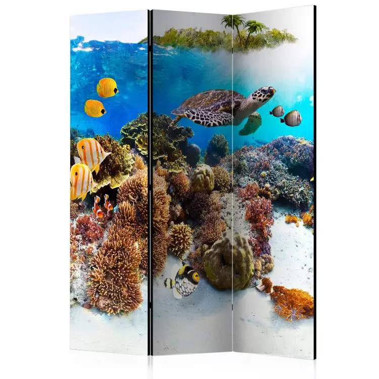 Recife de Coral (3 peças) - peixes coloridos e plantas no fundo do oceano