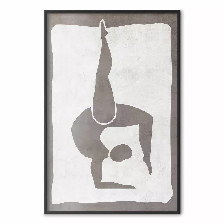 Ginasta - silhueta contorcida de uma mulher em um motivo abstrato