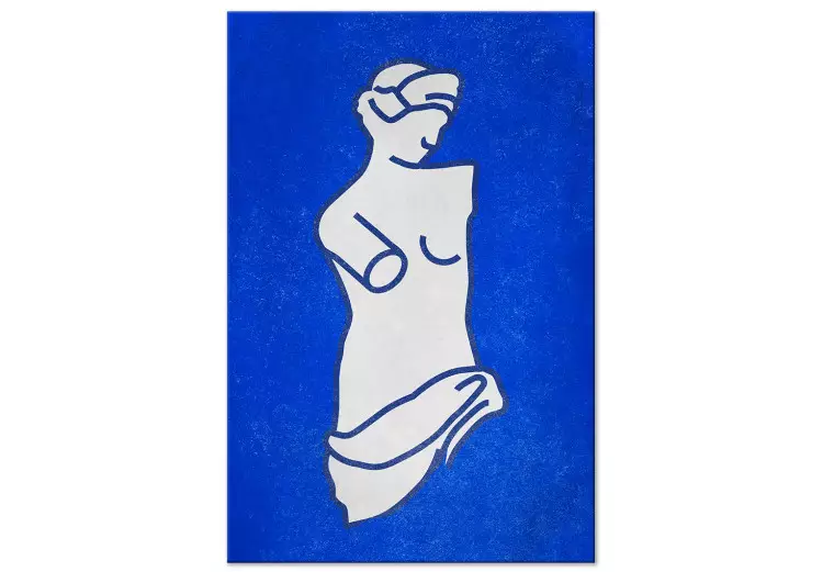 Figura de Vénus - gráfico baseado na escultura de Vénus, fundo azul