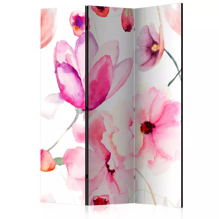 Flores Rosa (3 peças) - composição de flores coloridas em um fundo branco