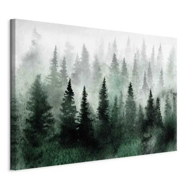 Floresta Escandinava Nebulosa Largo - paisagem de árvores na neblina