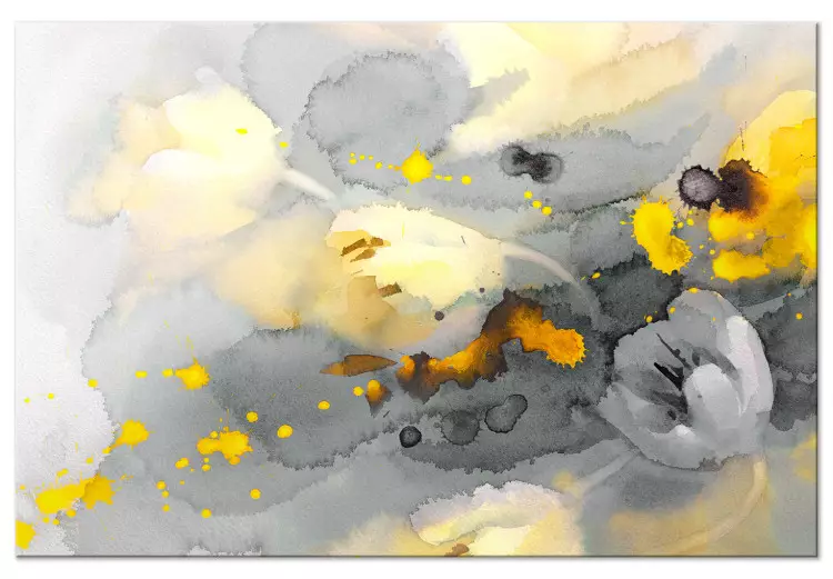 Tempestade Colorida de Flores (1 peça) Largo - plantas abstratas