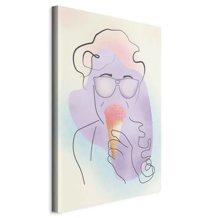 Gelado com salpicos - abstracto com fundo azul e cone de gelado