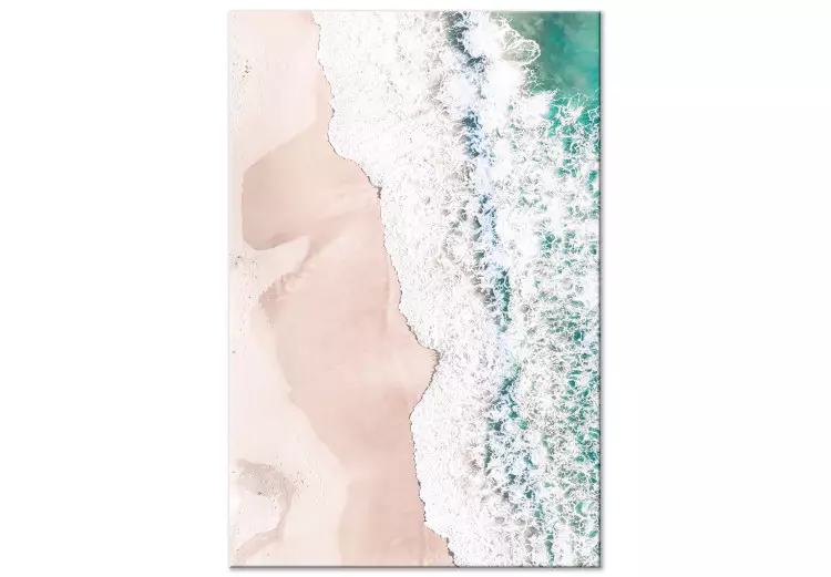 Ondas turquesa - vista aérea da costa marítima com ondas de lapidação