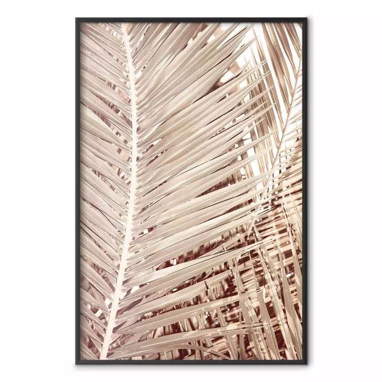 Palmeira Bege - composição de folhas de palmeira tropical em tom dourado