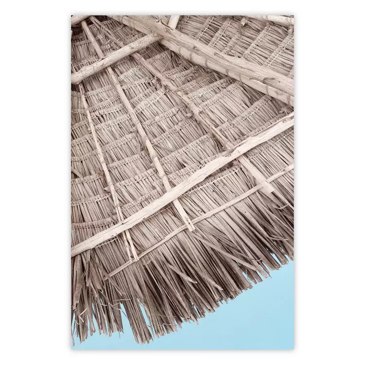 Estrutura Exótica - paisagem do telhado de uma cabana tropical contra o céu
