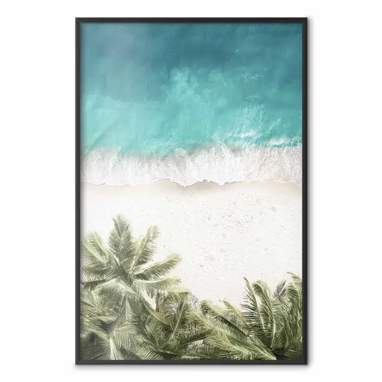 Expansão Turquesa - paisagem de praia tropical e plantas contra o mar