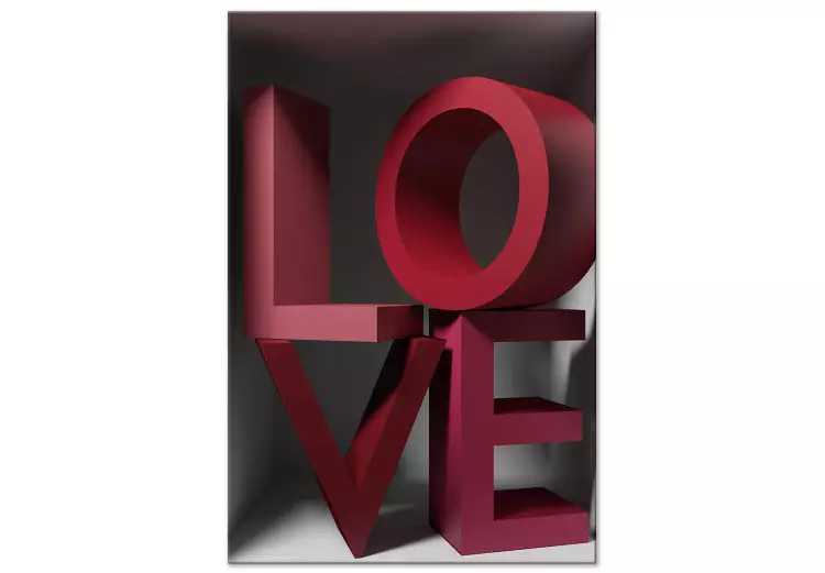 Amor em Vermelhos (1 peça) Vertical - texto em inglês em 3D