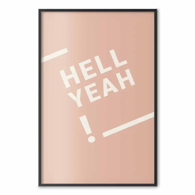 Hell Yeah! - textos em inglês branco em um fundo pastel claro