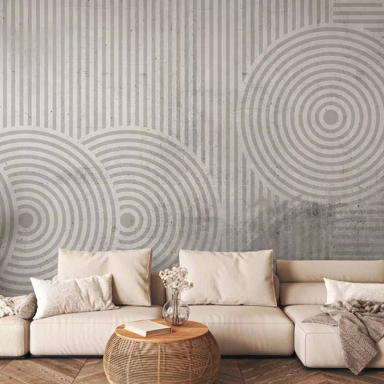 Listras, círculos - abstracção a preto e branco com formas geométricas