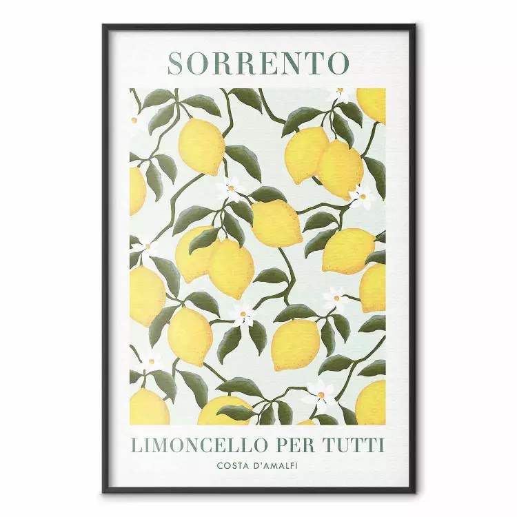 Limão Sorrento - composição de verão com frutas e escritos italianos