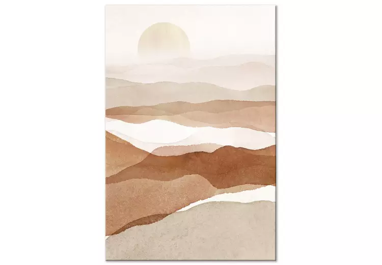 Pôr-do-sol sobre o deserto - paisagem abstracta em estilo boho