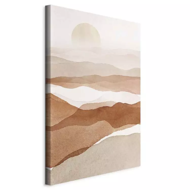 Pôr-do-sol sobre o deserto - paisagem abstracta em estilo boho