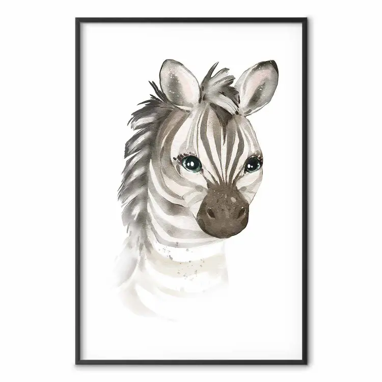 Zebra Pequena - uma composição para crianças com um retrato de um animal listrado