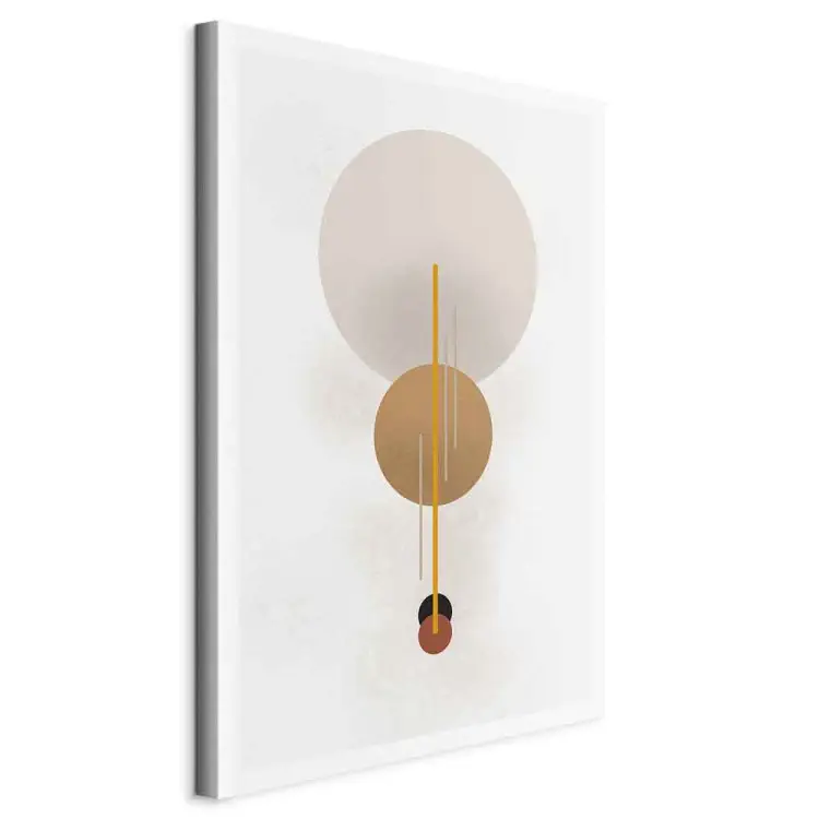 Quatro círculos e linhas - abstracto com figuras em estilo scandi boho