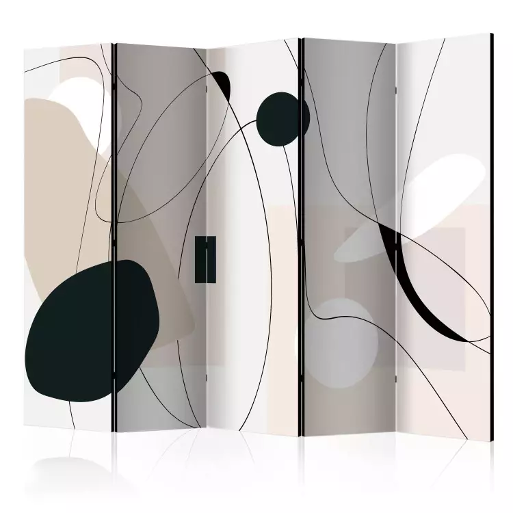 Ondas de Formas II (5 peças) - Abstração em ondas em estilo scandiboho